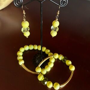 Yellow/Green Beaded Jewelry Set